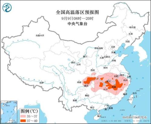 高温黄色预警：重庆四川江西等6省市部分地区有37℃以上高温天气