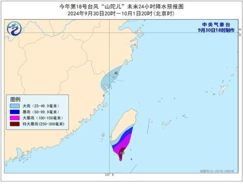 台风橙色预警：超强台风“山陀儿”将于10月2日登陆台湾岛沿海