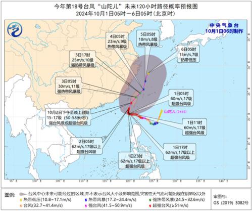 台风“山陀儿”明天或登陆台湾岛 南方多地开启入秋进程